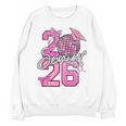 Senior 2026 Graduation Girls Coquette Pink Bow Class Of 2026 Premium Unisex Sweatshirt