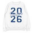 Senior 2026 Graduation Varsity Navy Blue On The Back Unisex Sweatshirt