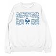 Senior 26 Graduation Class Of 2026 Bow Blue Toile Floral Unisex Sweatshirt
