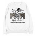 Senior Mom Class Of 2025 Senior Mama 2025 Leopard Graduation Unisex Sweatshirt