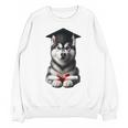 Siberian Husky Dog Graduation Cap Training School Graduate Men Women Kids Unisex Sweatshirt