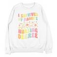 i Survived My Fiance's Nursing Degree Graduation Groovy Premium Unisex Sweatshirt