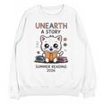 Unearth a Story Cute Kitten Summer Reading 2026 Cat Book Unisex Sweatshirt