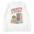 Unearth A Story Cute Turtle Reading Books Librarian Unisex Sweatshirt