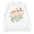 Vintage 1980 Retro Badge Decade Nostalgia Graphic Emblem Premium Tri-Blend Unisex Sweatshirt
