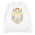 Vintage 1981 Retro Badge Nostalgia Eighties Compass Skull Premium Tri-Blend Unisex Sweatshirt