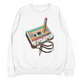 Vintage Cassette Tape And Pencil Nostalgia Party 70s 80s 90s Premium Unisex Sweatshirt