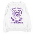 I Wear Purple In Memory Of My Husband Alzheimers Awareness Unisex Sweatshirt