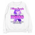 I Wear Purple In Memory Of My Husband Pancreatic Cancer Premium Tri-Blend Unisex Sweatshirt