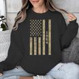 1964 Year Nostalgia Desert Camo Distressed American Flag Unisex Sweatshirt