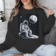 Aesthetic Spaceman Astronaut On The Moon Space Introvert Unisex Sweatshirt Aesthetic Spaceman Astronaut On The Moon Space Introvert Unisex Sweatshirt