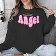Angel Y2k Aesthetic 2000s Millennial Nostalgia Retro Pink Unisex Sweatshirt
