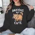 Anxious But Cute Anxiety Meme Cat Lover Introvert For Men Women Unisex Sweatshirt Anxious But Cute Anxiety Meme Cat Lover Introvert For Men Women Unisex Sweatshirt