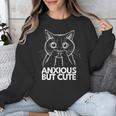 Anxious But Cute Anxiety Meme Cat Lover Introvert Unisex Sweatshirt Anxious But Cute Anxiety Meme Cat Lover Introvert Unisex Sweatshirt