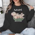 Awkward Turtle Upside Down Witty Comical Introvert Unisex Sweatshirt Awkward Turtle Upside Down Witty Comical Introvert Unisex Sweatshirt
