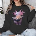 Axolotl Bookworm Reading Book Kawaii Graphic Unisex Sweatshirt