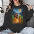 Bigfoot And Alien Reading Books Campfire Halloween Unisex Sweatshirt
