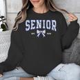 Blue Bow Coquette Floral Senior 2026 Graduation Class Unisex Sweatshirt