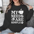 Book Coffee Dog Book My Needs Are Simple Men Women Kids Unisex Sweatshirt