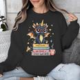 Book Lover Chibi Dragon With Big Red Glasses Bookworm Unisex Sweatshirt