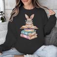 Books Bookworm Reader Book Cute Reading Bunny With Glasses Unisex Sweatshirt