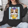 Bulldog Anime Pup Graduation Unisex Sweatshirt