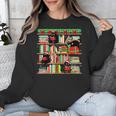 Christmas Cat Santa Bookshelves Book Lover Reader Unisex Sweatshirt