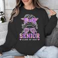 Class Of 2027 Senior Coquette Bow Messy Hair 26 Graduation Unisex Sweatshirt