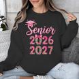 Coquette Pink Bow Flowers Senior 2026 2027 Graduation Unisex Sweatshirt