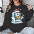 Cute Christmas Penguin Reading Book Cozy Winter Holiday Art Unisex Sweatshirt