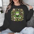 Cute Floral Frog Book Reading Unisex Sweatshirt Cute Floral Frog Book Reading Unisex Sweatshirt