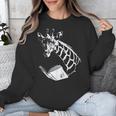 Cute Giraffe Wear Glasses Reading Book Librarian Bookworm Unisex Sweatshirt