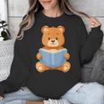 Cute Teddy Bear Reading Book Adorable For Readers Unisex Sweatshirt
