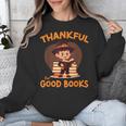 Cute Thanksgiving Teacher Librarian Thankful Reading Books Unisex Sweatshirt