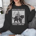 Defend Your Local Library Knight Cat Rider Book Lover Unisex Sweatshirt