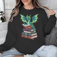 Dragon Reading Books Fantasy Lovers Mythical Creatures Unisex Sweatshirt