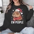 Ew People Capybara Christmas Introvert Holiday Humor Unisex Sweatshirt
