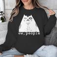 Ew People Introvert Sayings Sarcastic Cat Quote Unisex Sweatshirt