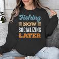 Fishing Now Minimal Socializing Introvert Vintage Unisex Sweatshirt