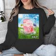 Frutiger Aero Aesthetic Tech Kawaii Strawberry Milk Fishes Unisex Sweatshirt