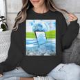 Frutiger Aero Aesthetic Tech Water Fishes Monitor Screen Unisex Sweatshirt Frutiger Aero Aesthetic Tech Water Fishes Monitor Screen Unisex Sweatshirt