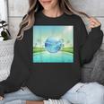 Frutiger Aero Y2k Aesthetic Palm Trees Cyber Beach World Unisex Sweatshirt