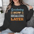 Gardening Now Minimal Socializing Introvert Vintage Unisex Sweatshirt