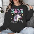 Girls Class Of 2029 Magical Unicorn Graduation Cap Unisex Sweatshirt