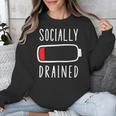 Introvert Socially Drained Battery Unisex Sweatshirt Introvert Socially Drained Battery Unisex Sweatshirt