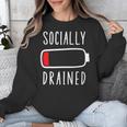 Introvert Socially Drained Battery Unisex Sweatshirt Introvert Socially Drained Battery Unisex Sweatshirt