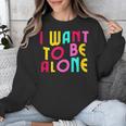 Introvert I Want To Be Alone Retro Wavy Unisex Sweatshirt