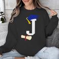 Kids Initial J Letter For Boys Preschool Graduation Kindergarten Unisex Sweatshirt