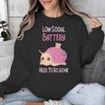 Low Social Battery Cute Snail With House Introvert Cozy Home Unisex Sweatshirt Low Social Battery Cute Snail With House Introvert Cozy Home Unisex Sweatshirt