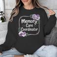 Memory Care Coordinator Purple Floral Pansies Unisex Sweatshirt